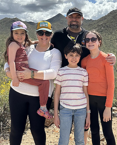 The founder's family on a hike